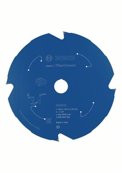 Expert for Fibre Cement list kružne testere za akumulatorske testere 160x1.8/1.2x20 T4 Bosch 2608644554, 160x1.8/1.2x20 T4 - slika 2