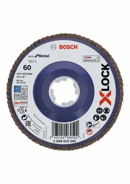X-LOCK lamelne ploče, ravna verzija, plastična ploča, Ø115 mm, G 60, X571, Best for Metal, 1 komad Bosch 2608619206, D= 115 mm; G= 60, ravna - slika 2