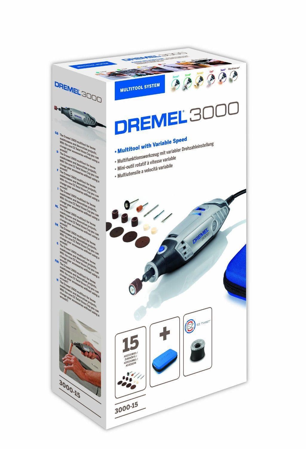    Električni višenamenski alat Dremel 3000 sa 15 komada pribora, F0133000JC - slika 2