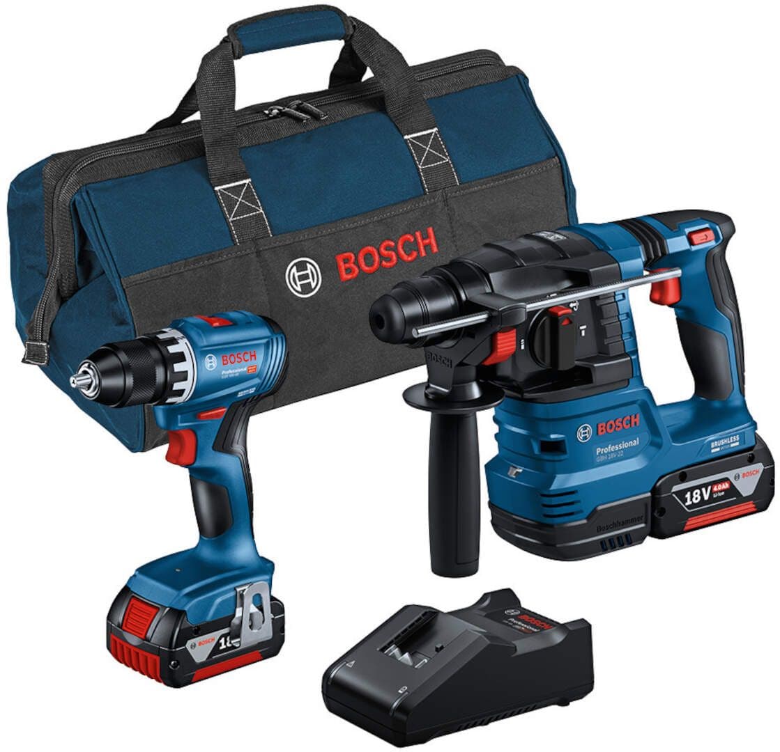Bosch akumulatorski set GBH 18V-22 + GSR 18V-45 + 2 x 18V 4,0Ah + torba, 0615A50038