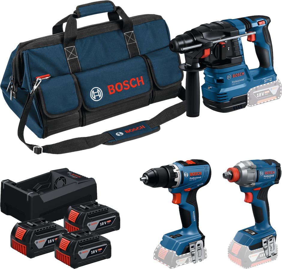 Bosch set alata GSR 18V-65 + GDX 18V-285 + GBH 18V-22 + 3 x akumulatora 5.0Ah, 0615A50093