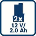 Bosch set akumulatora 2x GBA 12V 2.0Ah + 1x punjač GAL 12V-40 - (1600A019R8) - slika 8