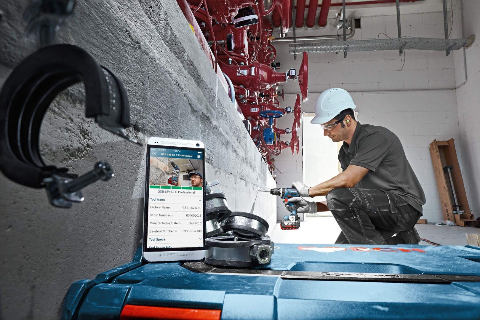 Bosch GSB 18V-60 C, 2x5.0Ah, aku vibraciona bušilica, L-Boxx - slika 22