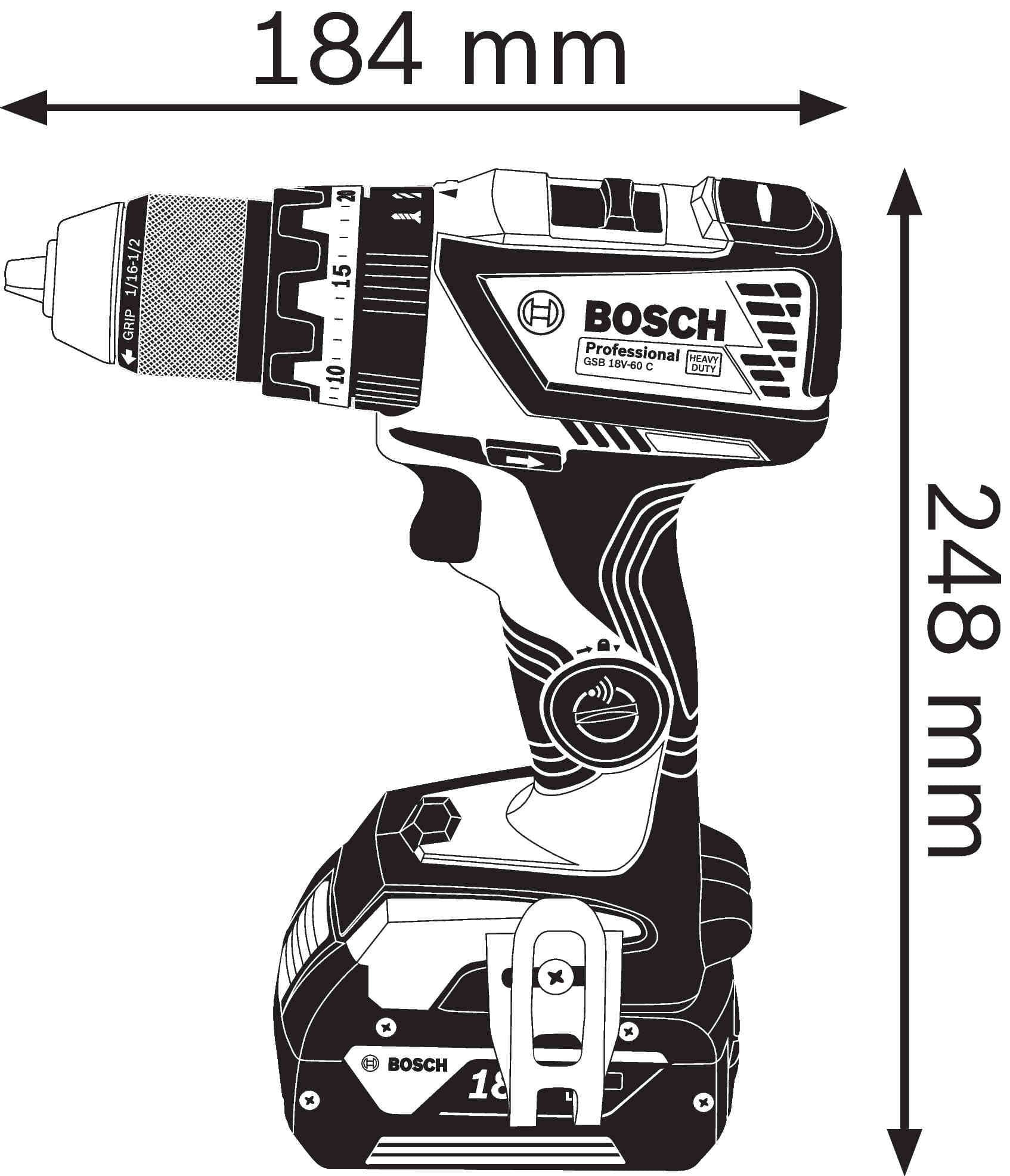 Bosch GSB 18V-60 C, 2x4.0Ah ProCORE, akumulatorska bušilica, L-Boxx - slika 17