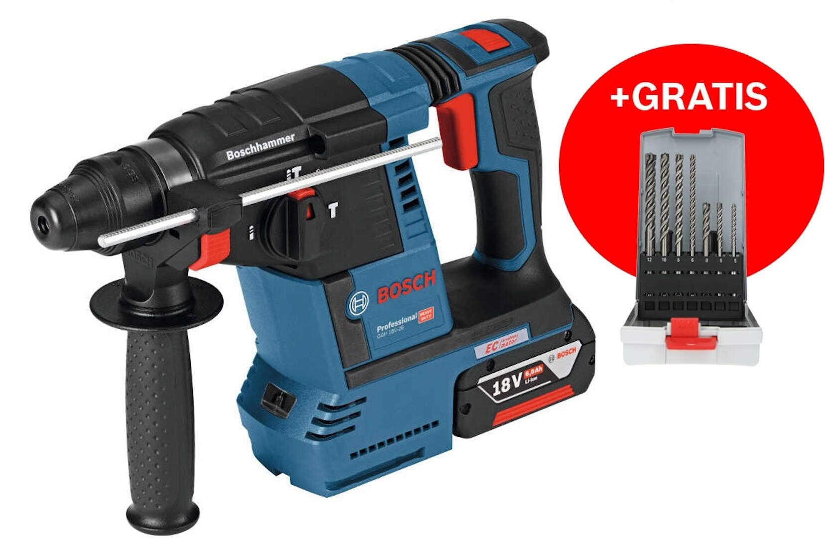 Bosch GBH 18V-26 F, 2x6.0Ah akumulatorska bušilica sa dodatnim futerom - slika 22