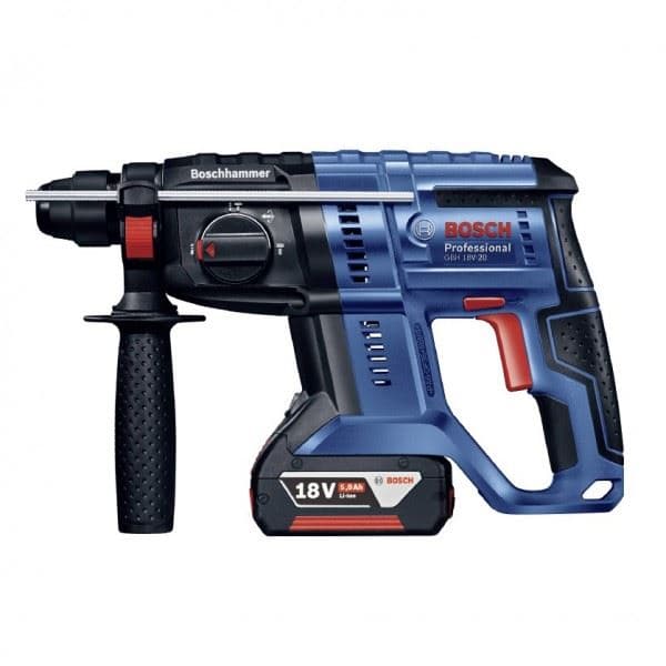 Akumulatorski set alata - elektro-pneumatska SDS-Plus bušilica GBH 18V-20 + aku lampa GLI 18V-300 , 2x4.0Ah - slika 2