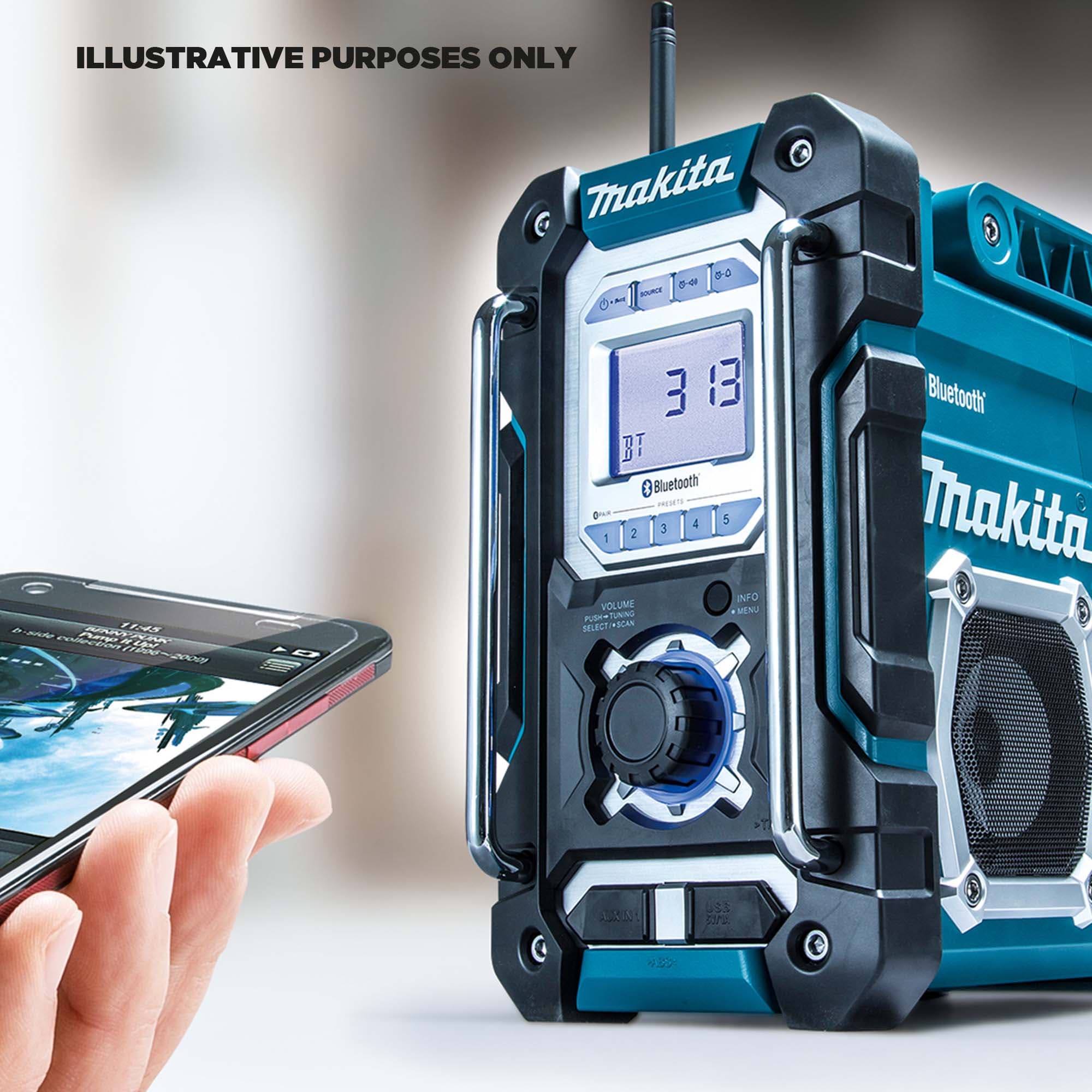 Makita DMR108 Akumulatorski bluetooth radio, 7,2V -18V / AC - slika 2