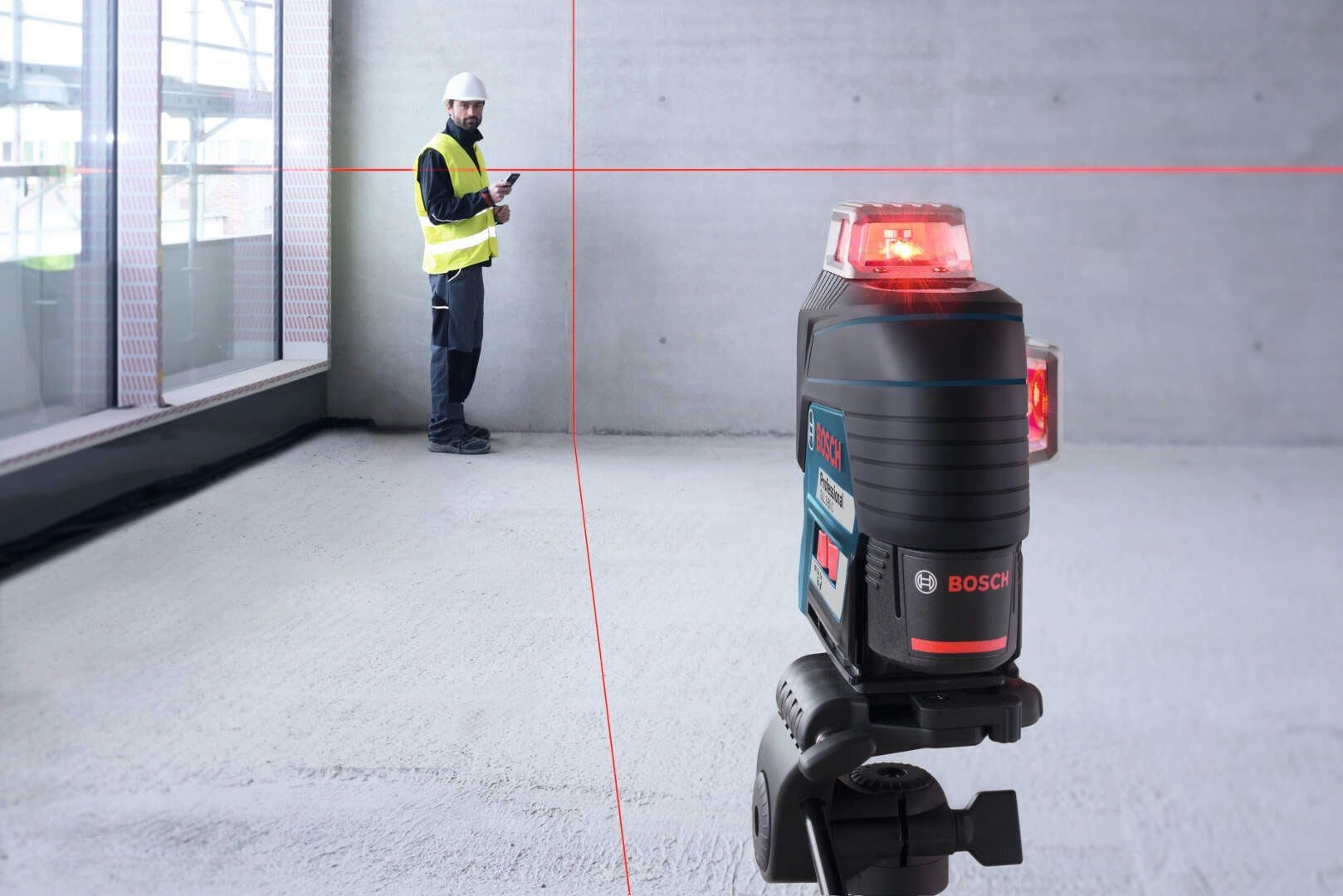 Bosch GLL 3-80 C + BM 1 + LR 7 Linijski laser + BM 1 nosač sa 1x2.0Ah 12V akumulatorom i punjačem, L-Boxx 136 kofer, Bluetooth 80m - slika 9