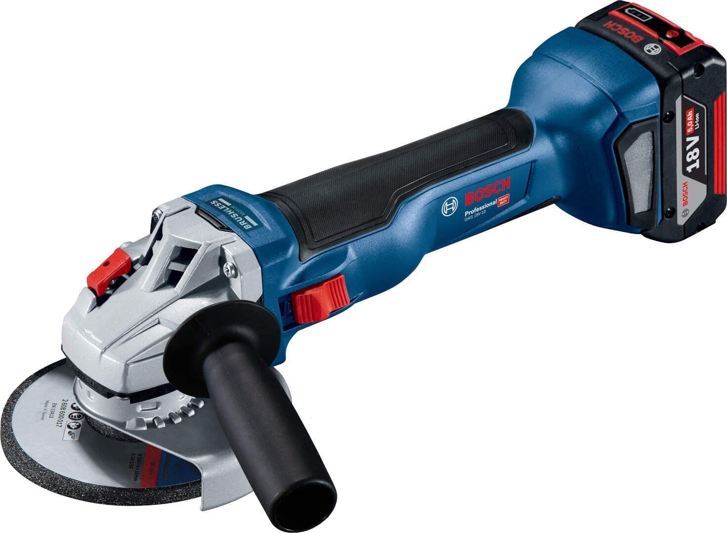 Bosch GWS 18V-10 Akumulatorska ugaona brusilica, 125mm, 2x5.0Ah