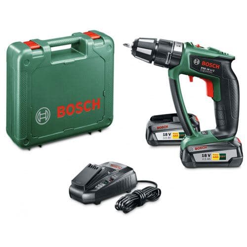 Bosch PSB 18 LI-2 Akumulatorska vibraciona bušilica-odvrtač, 2x2.5Ah
