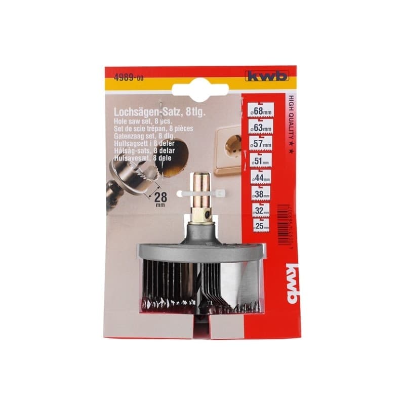 KWB 49498900 Krunasta testera za drvo 25 - 68 mm, dubina 28 mm, 8 delova i nosač