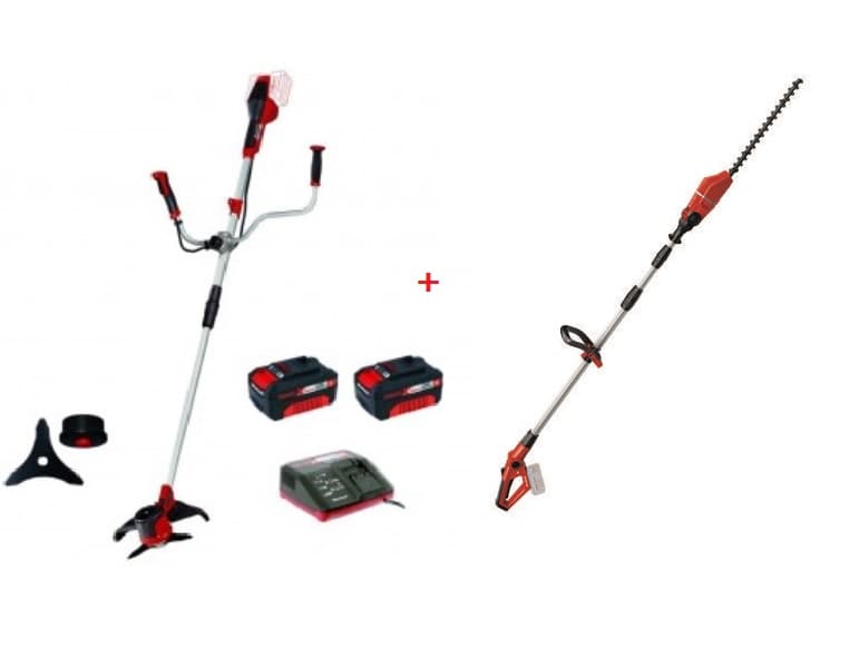 Einhell AGILLO Kit + GE-HH 18 Li T solo Akumulatorski trimer za travu i Akumulatorske teleskopske makaze za žbunje