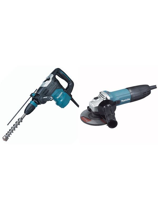 Čekić-bušilica SDS-Max i ugaona brusilica Makita HR4003C + GA5030