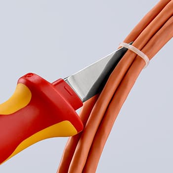 Knipex nož za električare 1000V VDE ravni 190mm 98 52 - slika 3