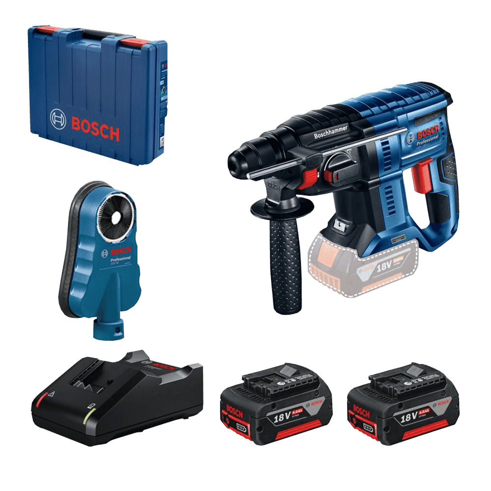Bosch Akumulatorski elektro-pneumatski čekić / bušilica GBH 180-LI 18V, 2x4,0 Ah + GDE 68, 0615990M9G
