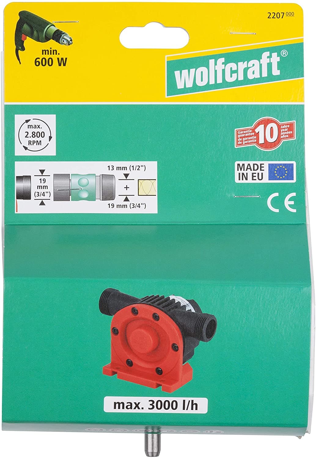 Wolfcraft 2207000 Pumpa za vodu na bušilicu, 3.000l/h - slika 3