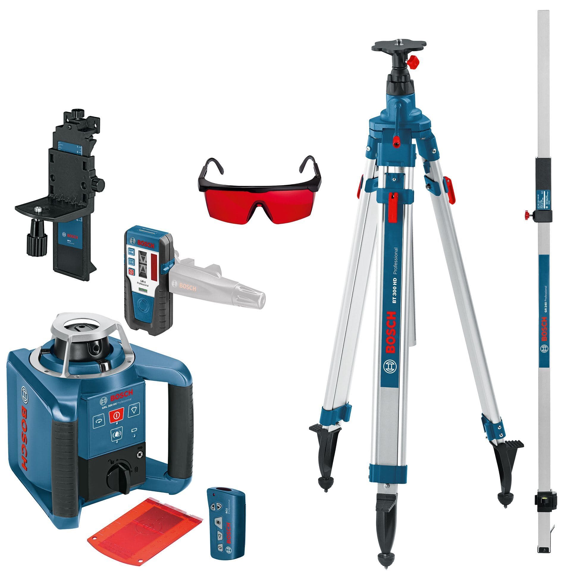 Bosch GRL 300 HV + BT 300 HD + GR 240 Rotacioni laser + stativ + merna letva + prijemnik - slika 14
