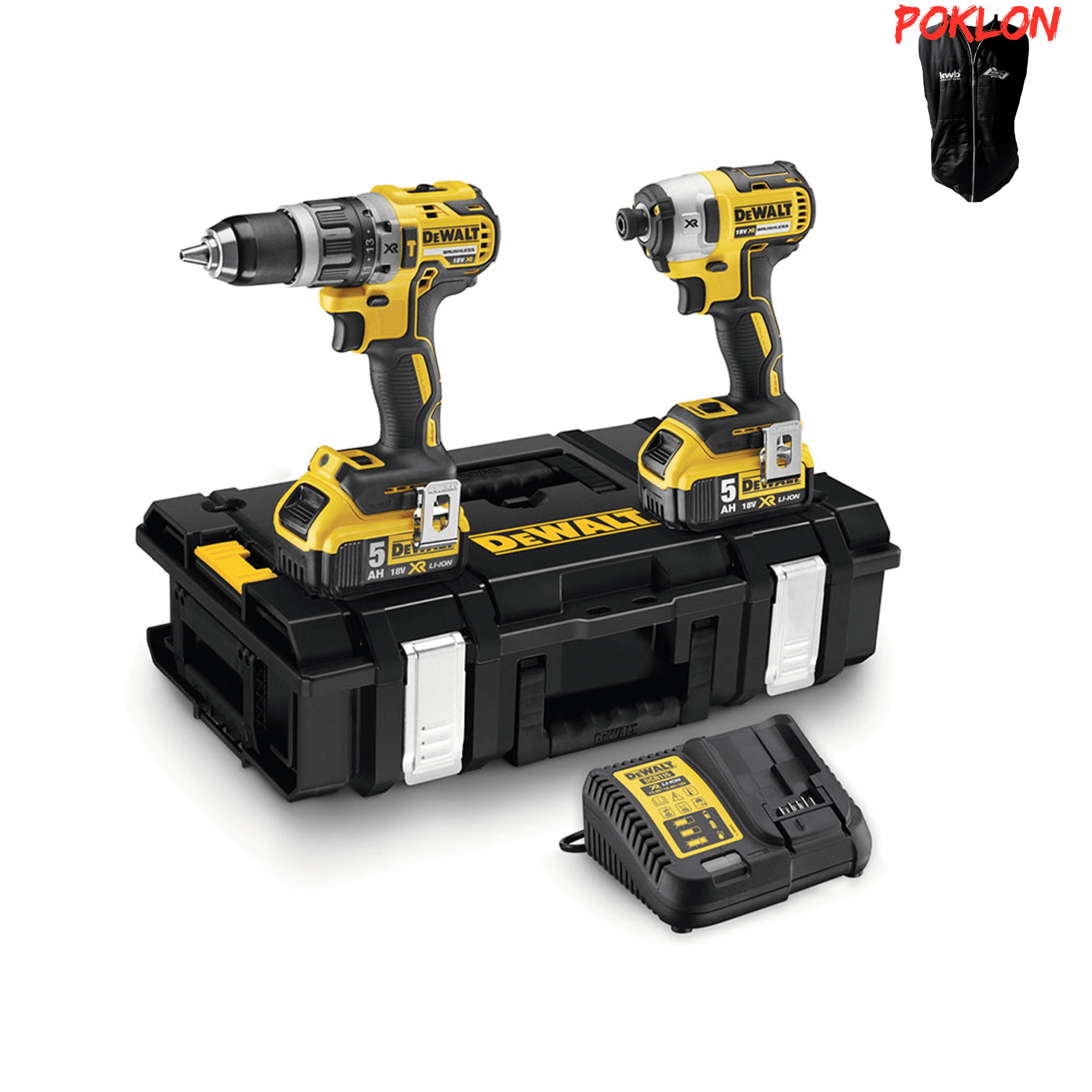 DeWalt set akumulatorskih bušilica DCK266P2 (DCD796 + DCF887 + 2 x baterija 18V + punjač + kofer)