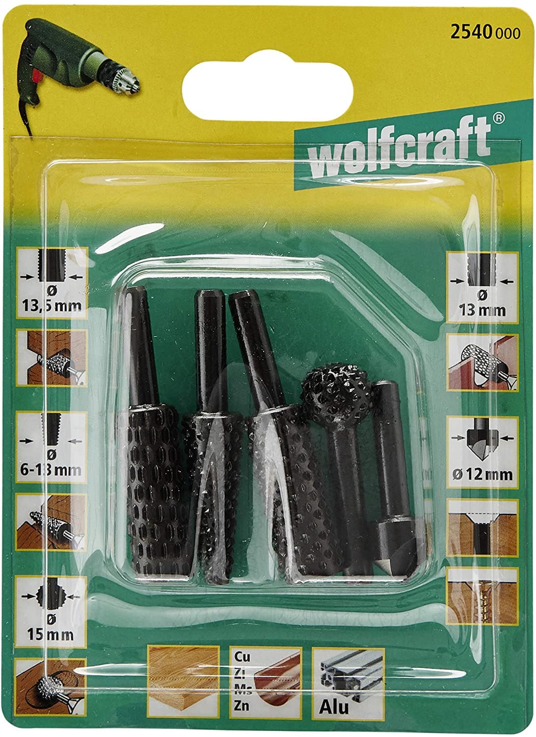 Wolfcraft 2540000 Komplet turpija i upuštača, 5 delova - slika 5