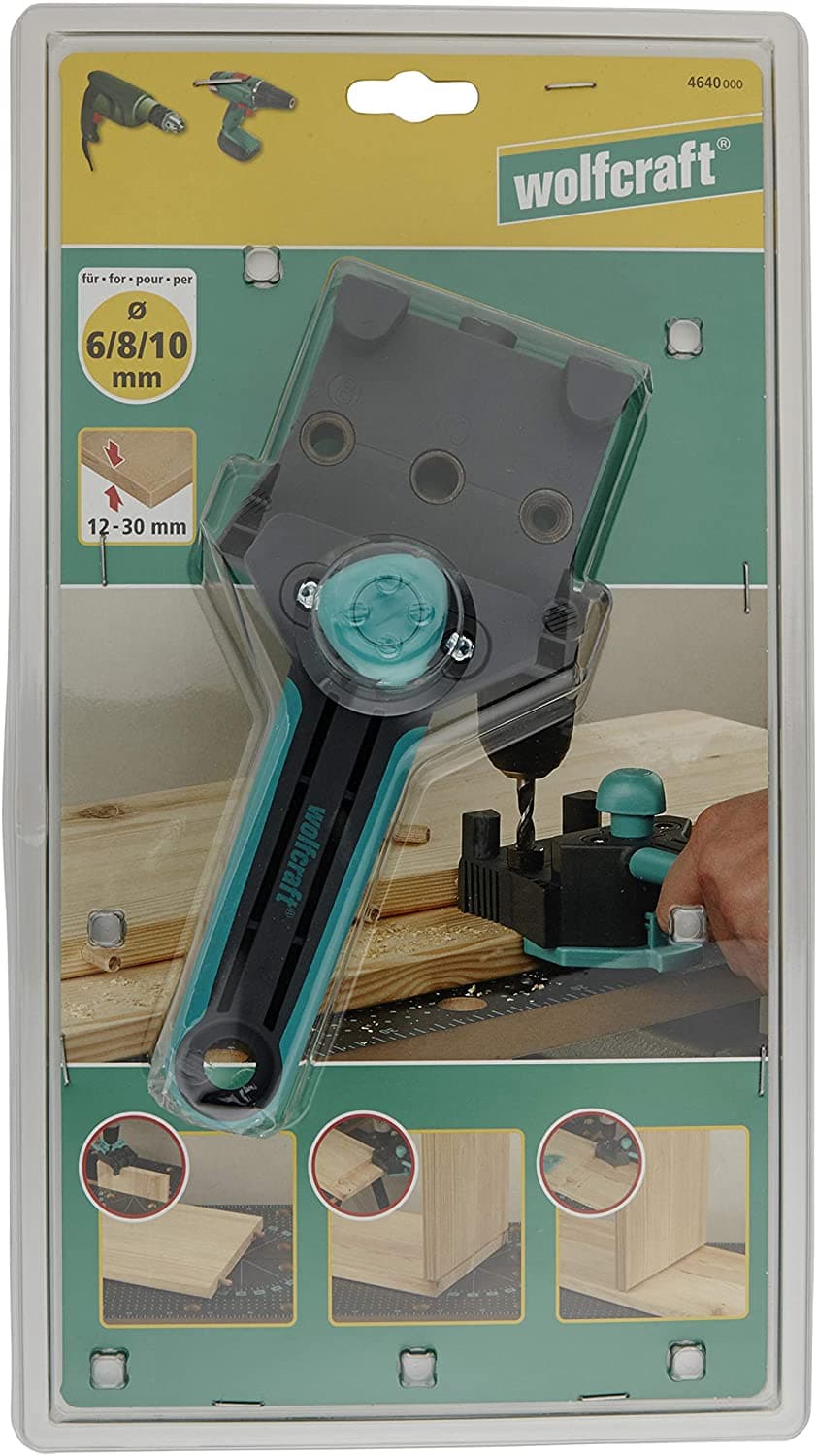 Wolfcraft 4640000 Šablon za bušenje, 6,8,10mm - slika 4