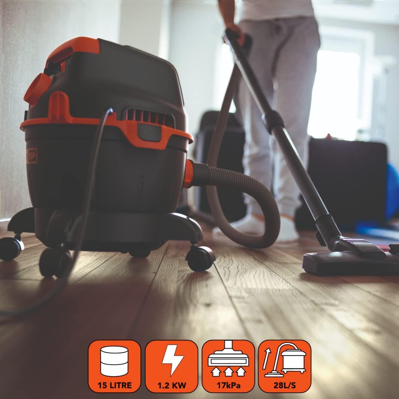 Black+Decker BXVC15PE usisivač za mokro i suvo usisavanje, 1.200W, 15l - slika 4