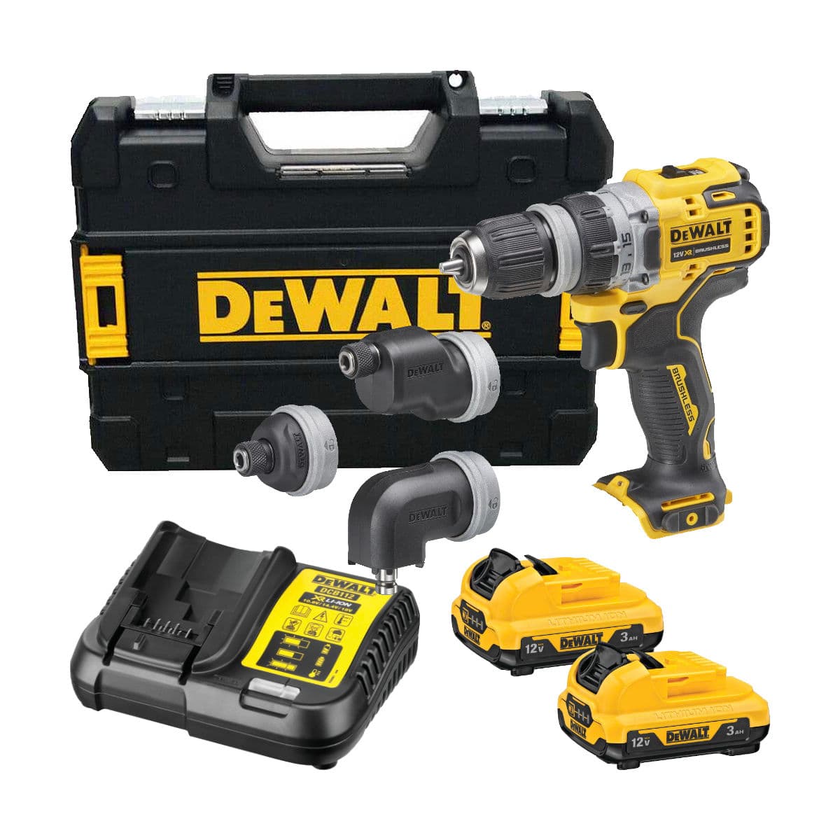DeWalt DCD703L2T 12V XR akumulatorska bušilica - odvrtač sa izmenjivim glavama, 2 x 3.0Ah
