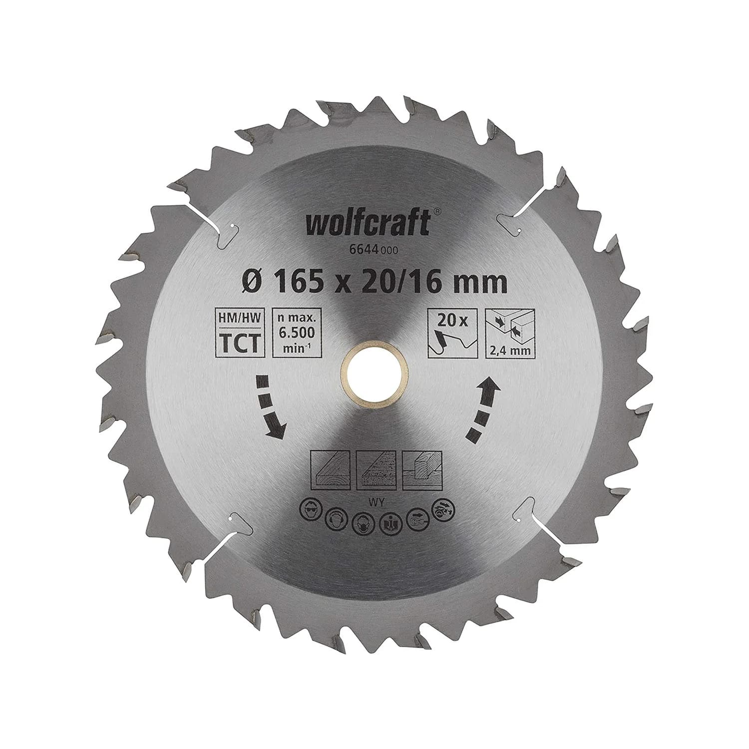 Wolfcraft 6644000 List za cirkular 165×16/20×2.4mm