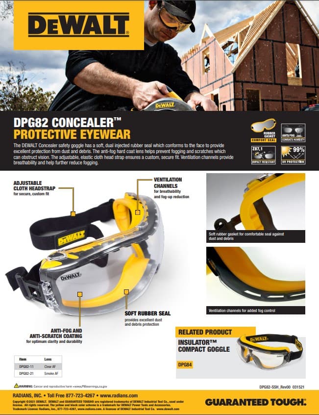 DeWalt DPG82-11D Concealer™ bistre zaštitne naočare - slika 9