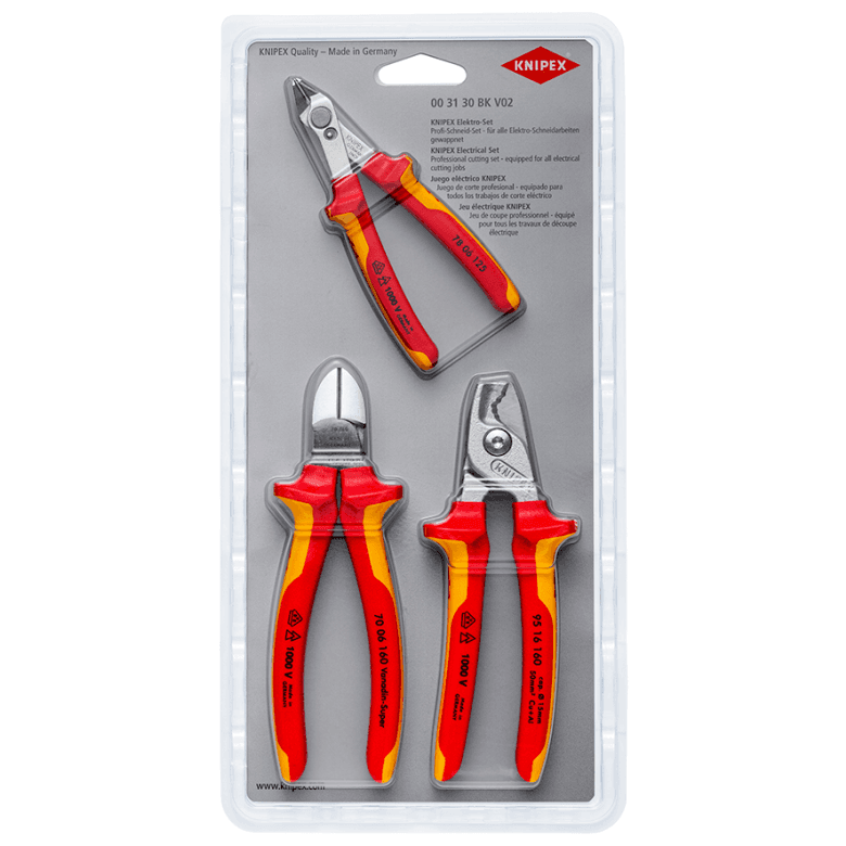 Knipex 00 31 30 BK V02 3-delni električarski set za sečenje - slika 2