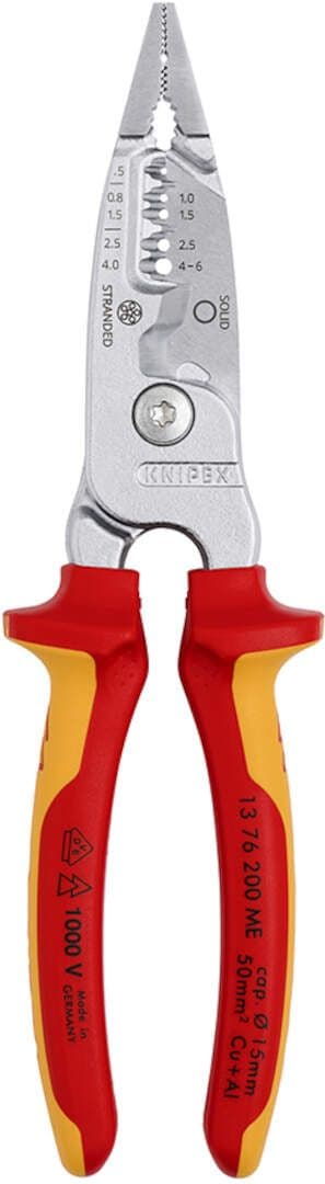 Knipex 13 76 200 ME Izolovana kombinovana električarska klešta za skidanje izolacije 1000V VDE 200mm - slika 2