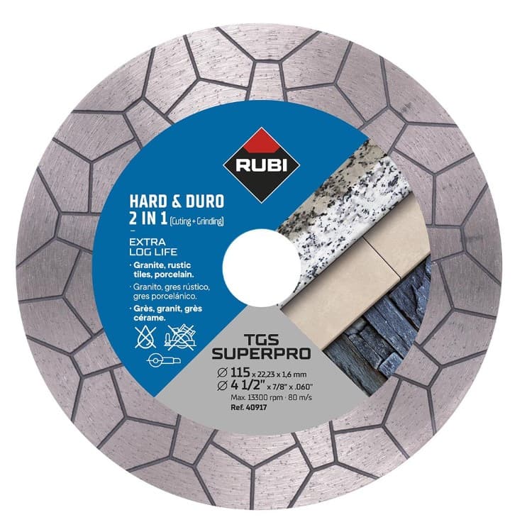RUBI 40917 TGS 115 SUPERPRO dijamantska ploča za sečenje i brušenje keramike - univerzalna, 115mm