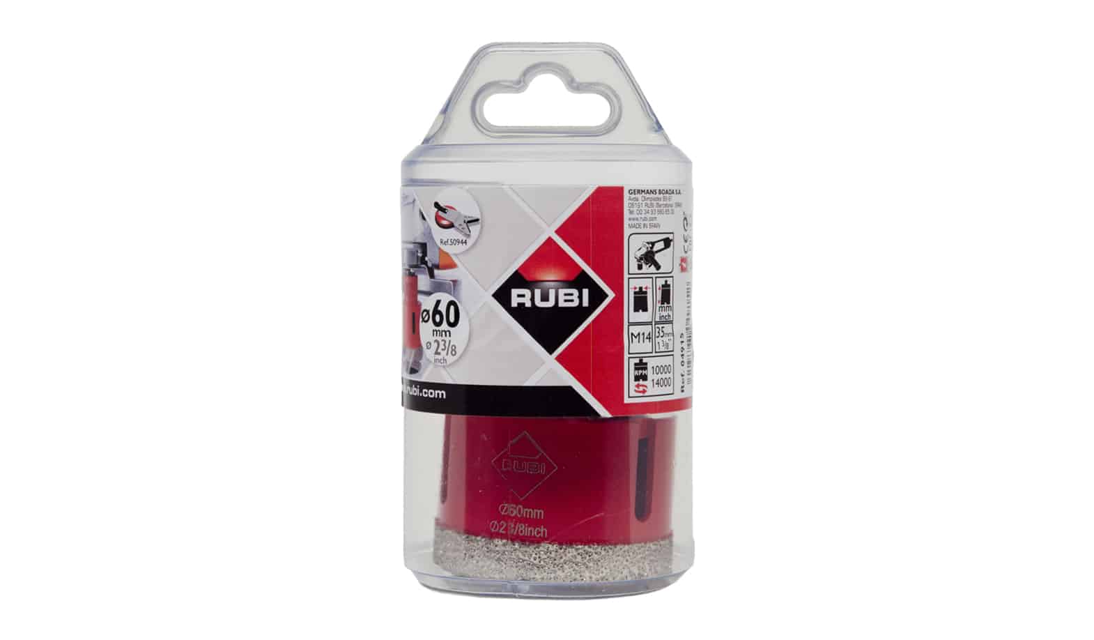 RUBI 04915 burgija za suvo bušenje keramike 60mm, M14 - slika 2