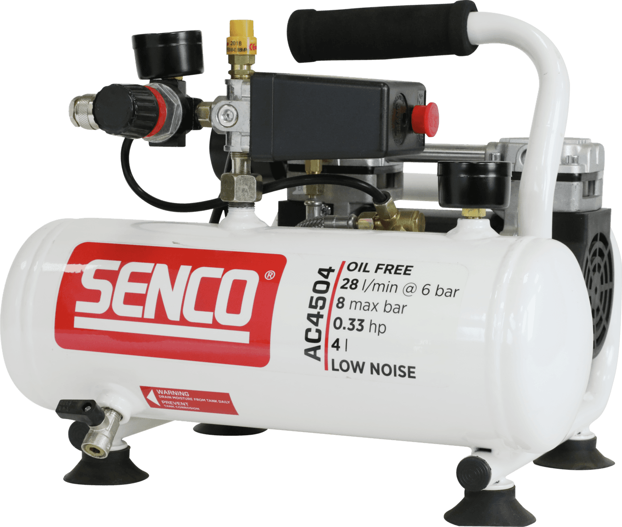 Senco AC4504 bezuljni, bešumni kompresor za vazduh, 4l, 8 bar, 0.24kW