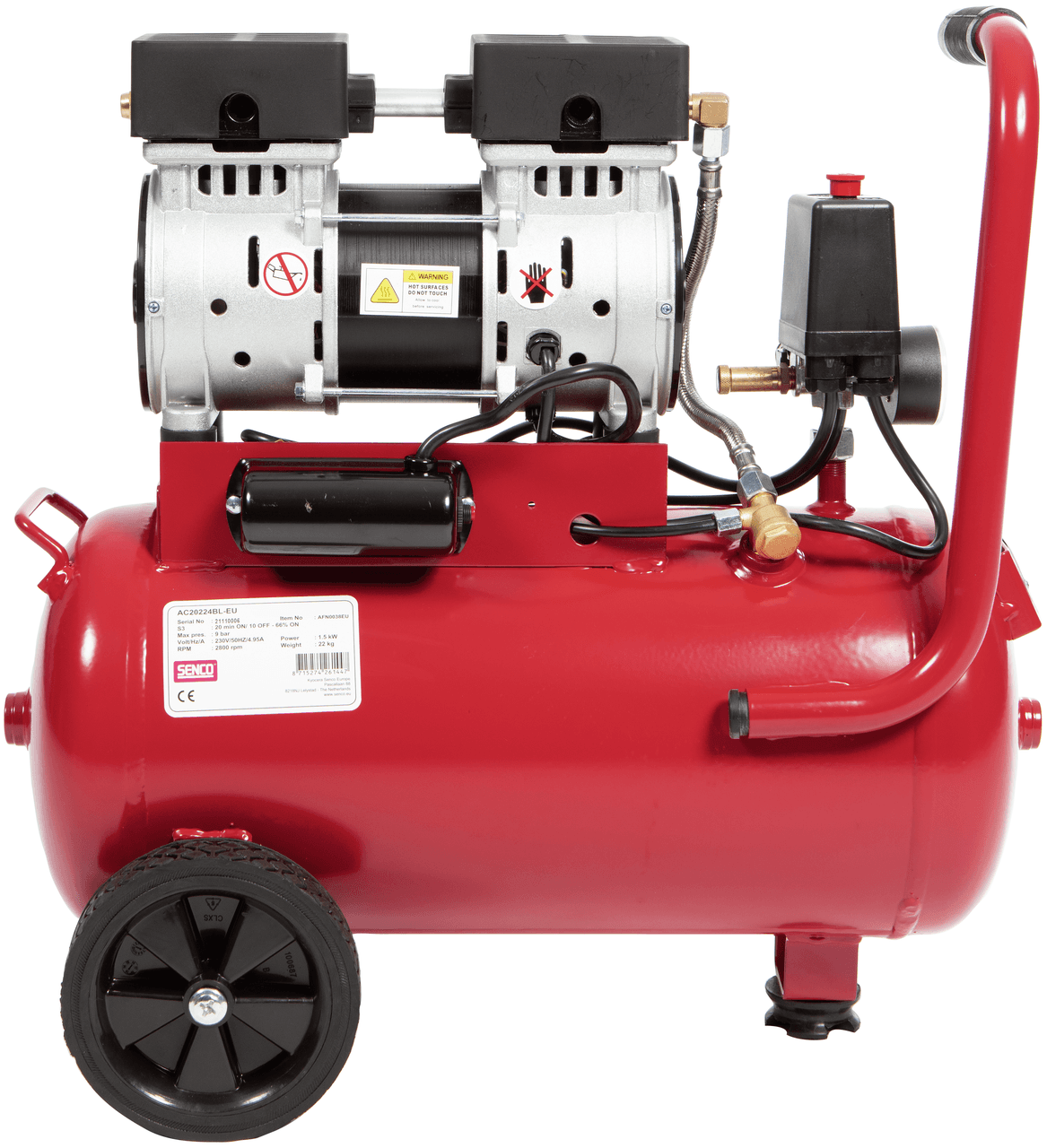 Senco AC20224BL-EU bezuljni, bešumni kompresor za vazduh, 24l, 9bar, 1.500W - slika 2