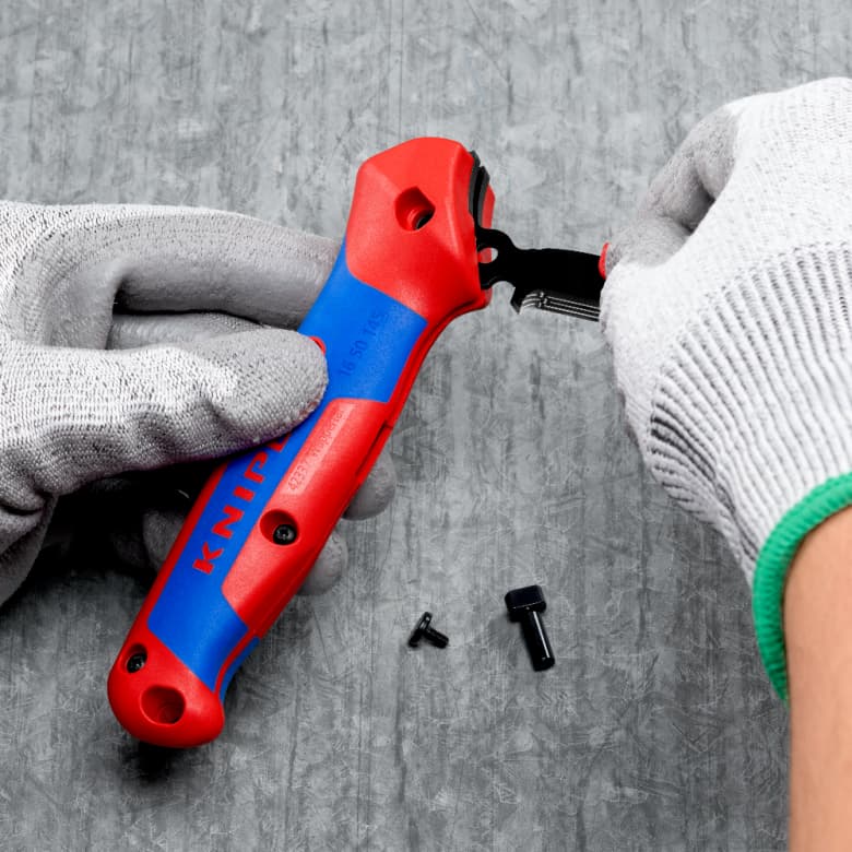 Knipex 16 50 145 SB Nož za skidanje izolacije 3u1 sa funkcijom krckalice - slika 9