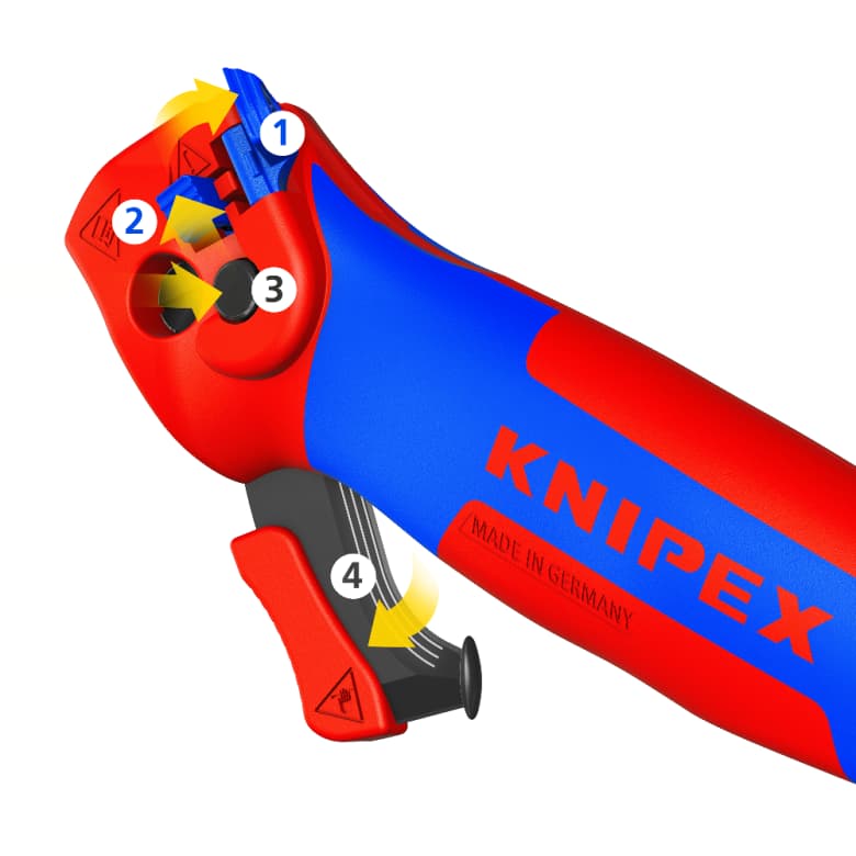 Knipex 16 50 145 SB Nož za skidanje izolacije 3u1 sa funkcijom krckalice - slika 4