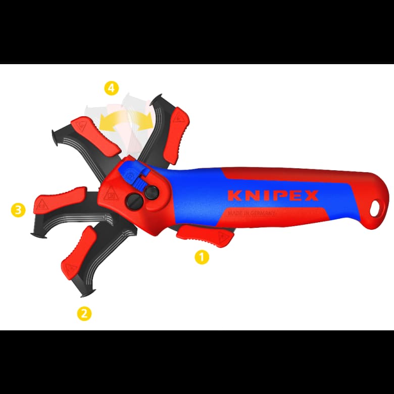 Knipex 16 50 145 SB Nož za skidanje izolacije 3u1 sa funkcijom krckalice - slika 2