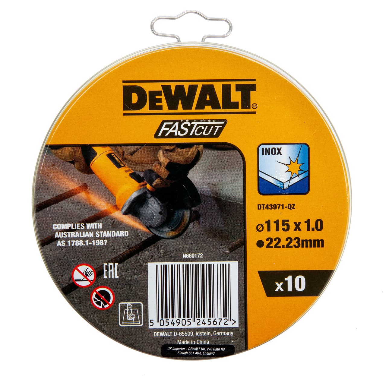 DeWalt DT43971 rezni disk za inox 115 x 1mm, 10 komada u aluminijumskom pakovanju - slika 2