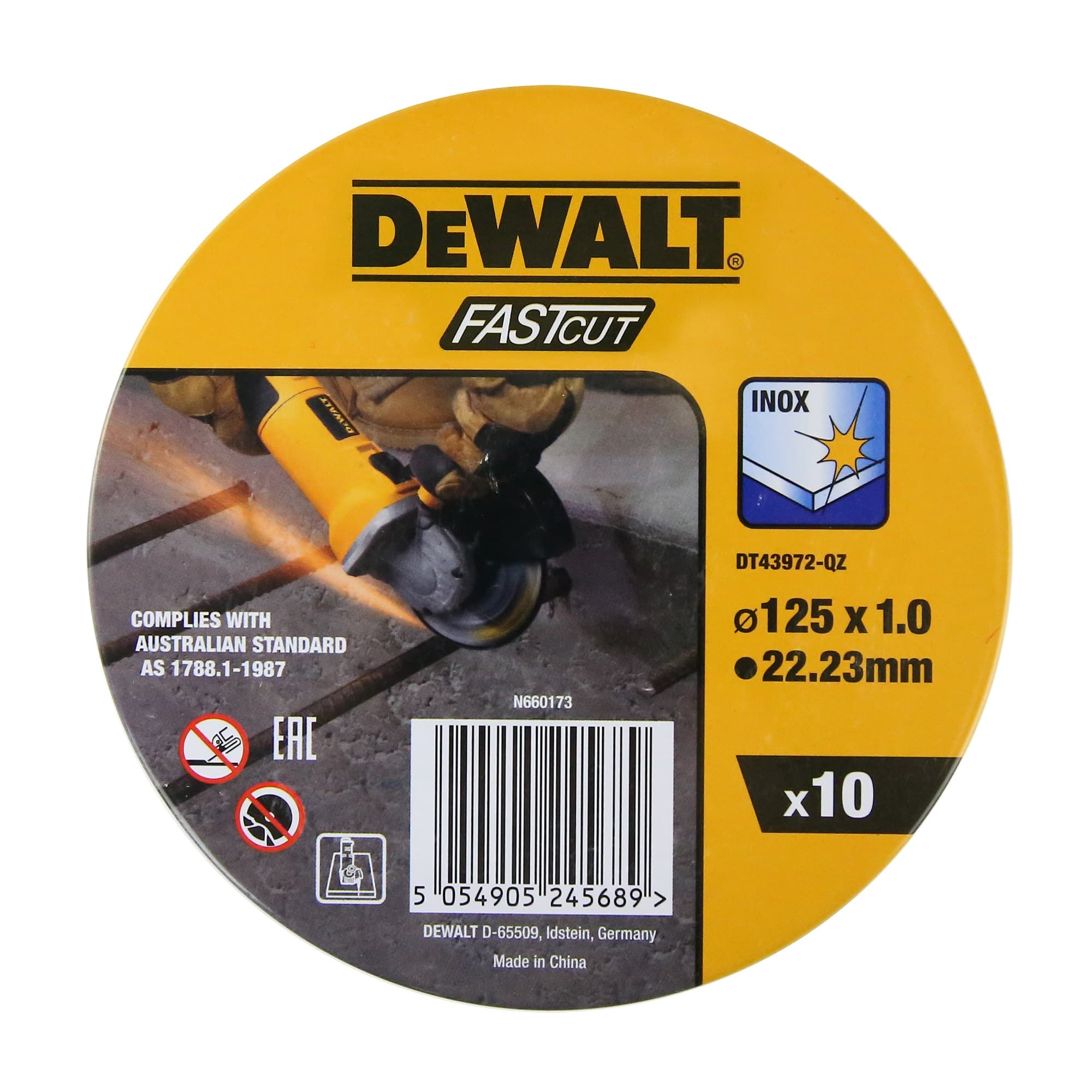 DeWalt DT43972 Rezni disk za inox 125x1mm, 10 komada u aluminijumskom pakovanju - slika 2