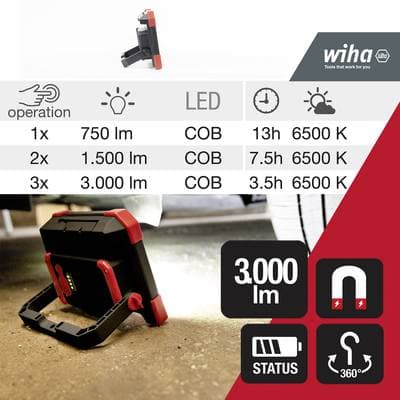 Wiha 45698 punjiva lampa 30W, 3.000lm - slika 4