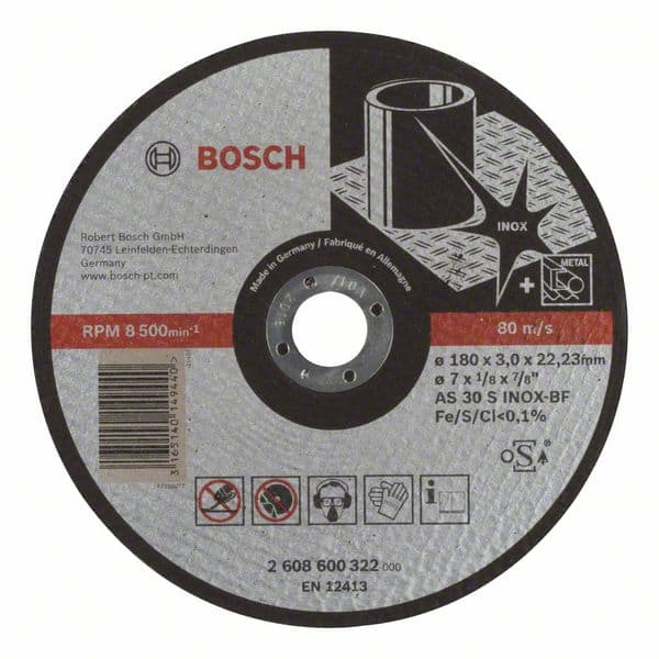 Rezna ploča ravna Expert for Inox Bosch 2608600322, AS 30 S INOX BF, 180 mm, 3,0 mm