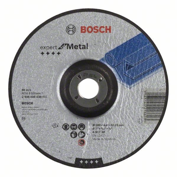 Brusna ploča ispupčena Expert for Metal Bosch 2608600538, A 30 T BF, 180 mm, 4,8 mm