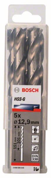 Burgija za metal HSS-G, DIN 338 Bosch 2608585545, 12,9 x 101 x 151 mm