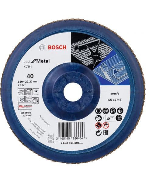 Bosch lamelni brusni disk X781, Best for Metal 180 mm, 22,23 mm, 40 - 2608601506