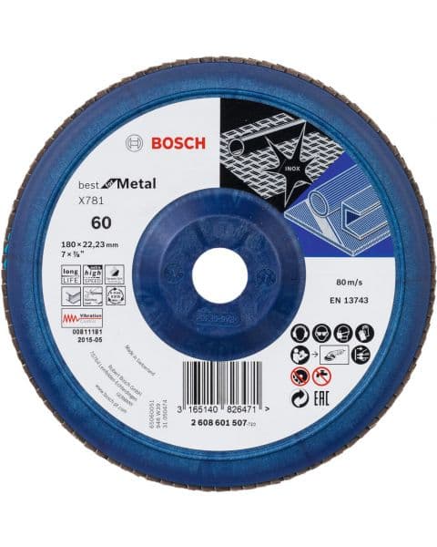 Bosch lamelni brusni disk X781, Best for Metal 180 mm, 22,23 mm, 60 - 2608601507