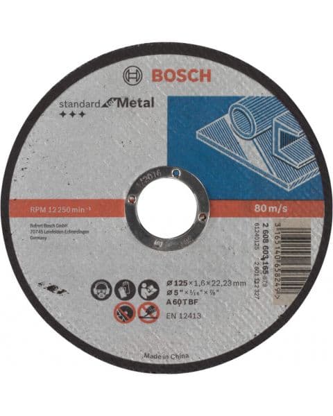 Bosch rezna ploča ravna Standard for Metal A 60 T BF, 125 mm, 22,23 mm, 1,6 mm - 2608603165