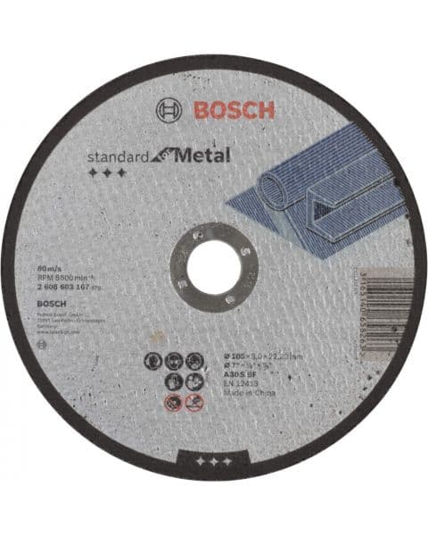 Bosch rezna ploča ravna Standard for Metal A 30 S BF, 180 mm, 22,23 mm, 3,0 mm - 2608603167