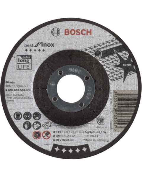 Bosch rezna ploča ispupčena Best for Inox A 30 V INOX BF, 115 mm, 2,5 mm - 2608603503
