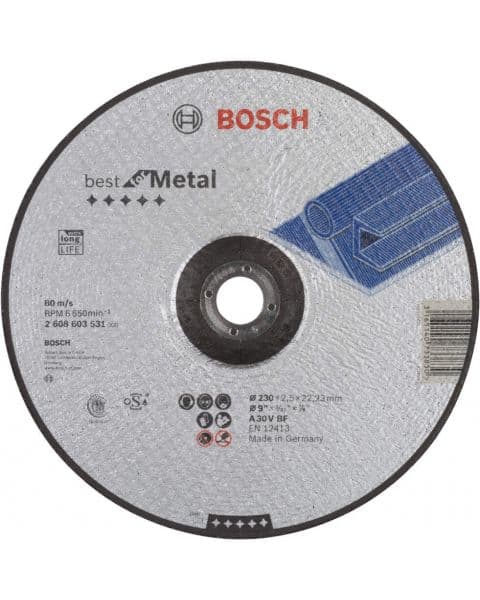 Bosch rezna ploča ispupčena Best for Metal A 30 V BF, 230 mm, 2,5 mm - 2608603531