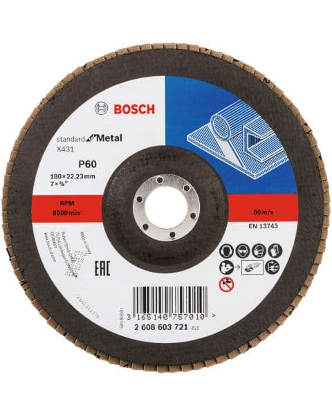 Bosch lamelni brusni disk X431, Standard for Metal 180 mm, 22,23 mm, 60 - 2608603721
